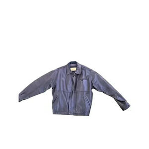 Timberland Weathergear Vintage Cowhide Leather Jacket Mens M Brown Full Zip Y2K